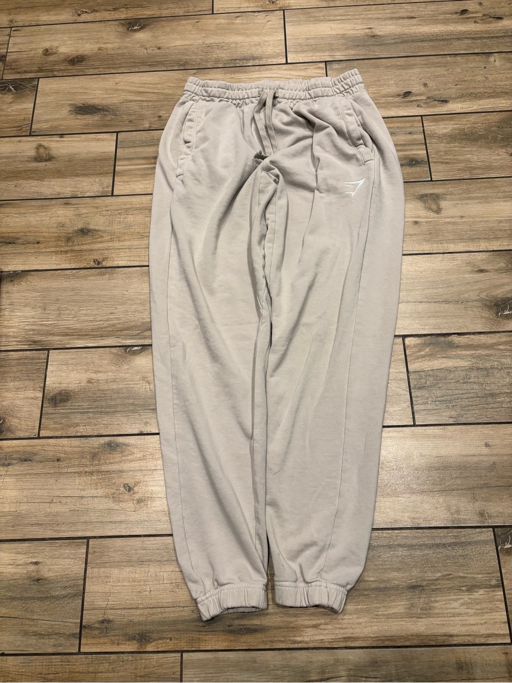 Gymshark Beige Light Tan Fleece Athletic Joggers Sweatpants M 30 inch inseam